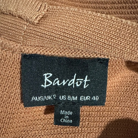 BARDOT Katy Bodycon Chestnut Brown Knit Dress Size 8 Medium - Picture 8 of 11